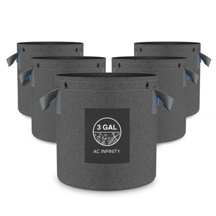 AC Infinity Heavy Duty Fabric Pots 3 Gallon 5 Pack